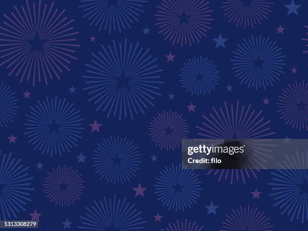 tileable dark patriotic seamless fireworks celebration background - firework border stock illustrations