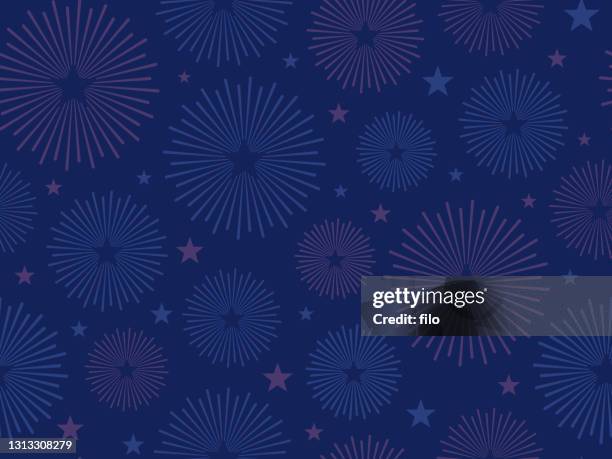 tileable dark patriotic seamless fireworks celebration background - celebration background stock illustrations
