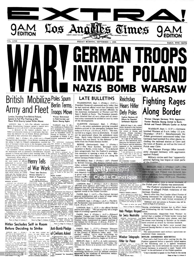 1930s The LA Times Front Page