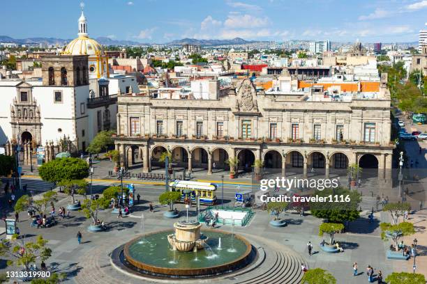 view of the plaza guadalajara in downtown guadalajara, jalisco, mexico. - zocalo mexico city stock pictures, royalty-free photos & images