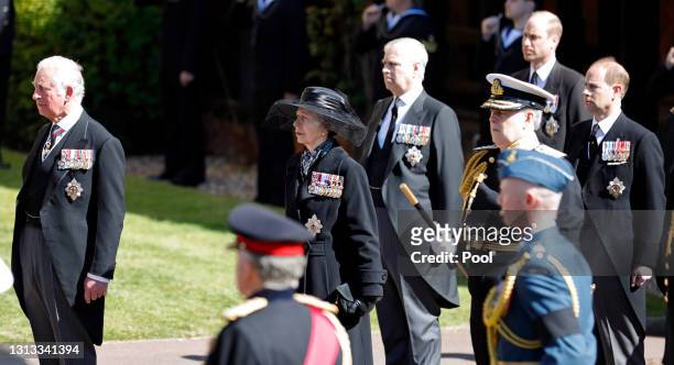 Prince Charles, Prince of Wales, Princess Anne, Princess Royal, Prince Andrew, Duke of York, Prince William, Duke of Cambridge and Prince Edward,...