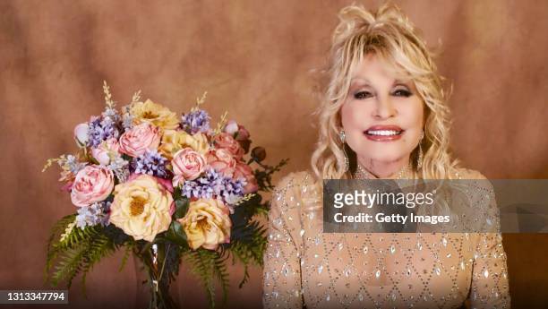 In this screengrab released on April 18, Dolly Parton speaks at the 56th Academy of Country Music Awards on April 18, 2021 in Nashville, Tennessee.
