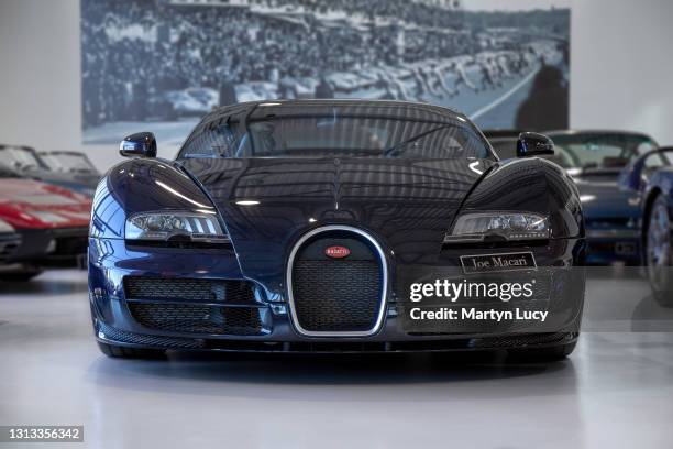 The Bugatti Veyron Grand Sport Vitesse at Joe Macari Performance Cars on April 17,2021 in London, England. The Vitesse was first unveiled at the 2012...