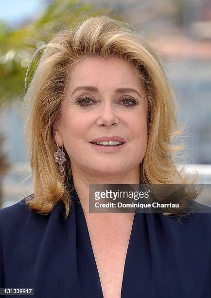 Actress Catherine Deneuve attends the "Les Bien-Aimes" Photocall during the 64th Cannes Film Festival at the Palais des Festivals on May 21, 2011 in...