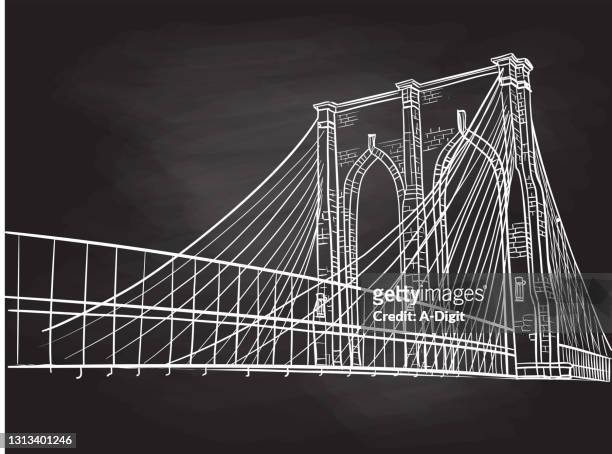 brooklyn bridge tafeltafel - brooklyn new york stock-grafiken, -clipart, -cartoons und -symbole