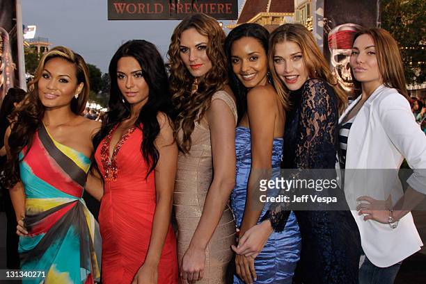 Actresses Daphne Joy, Antoinette Nikprelaj, Toni Busker, Sanya Hughes, Jorgelina Airaldi and Breanne Beth Berrett arrive at the world premiere of...