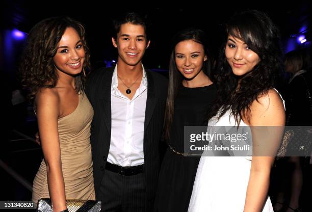 Actors Savannah Jayde, Booboo Stewart, Malese Jow and Fivel Stewart attend the 2011 Young Hollywood Awards presented by Bing at Club Nokia on May 20,...