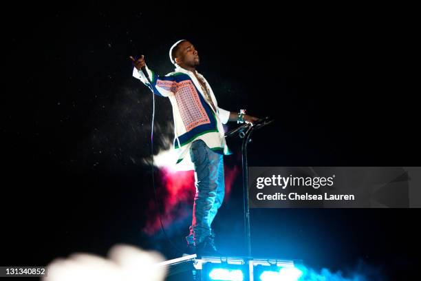 Recording artist Kanye West performs at day 3 of the 2011 Coachella Valley Music & Arts Festival at The Empire Polo Club on April 17, 2011 in Indio,...