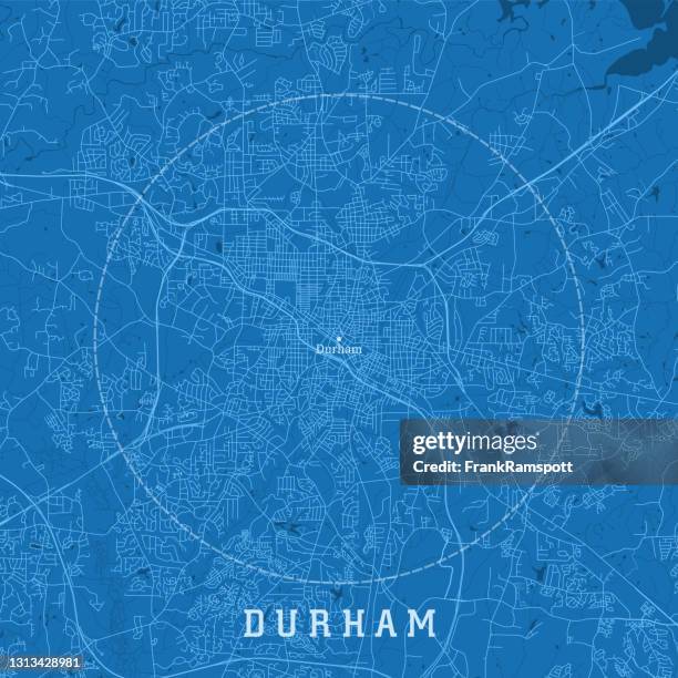stockillustraties, clipart, cartoons en iconen met durham nc city vector road map blauwe tekst - edward-lambton-7th-earl-of-durham