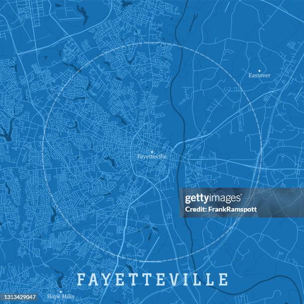 fayetteville nc city vector road map blue text - cape fear river nc stock illustrations