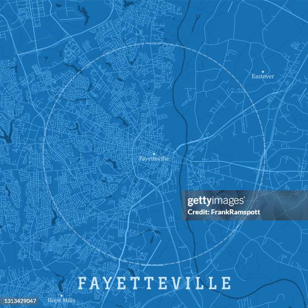 fayetteville nc city vector road map blue text - fayetteville north carolina stock illustrations