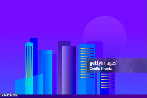 minimalistische futuristische dreidimensionale vektordarstellung der stadt - smog stock-grafiken, -clipart, -cartoons und -symbole