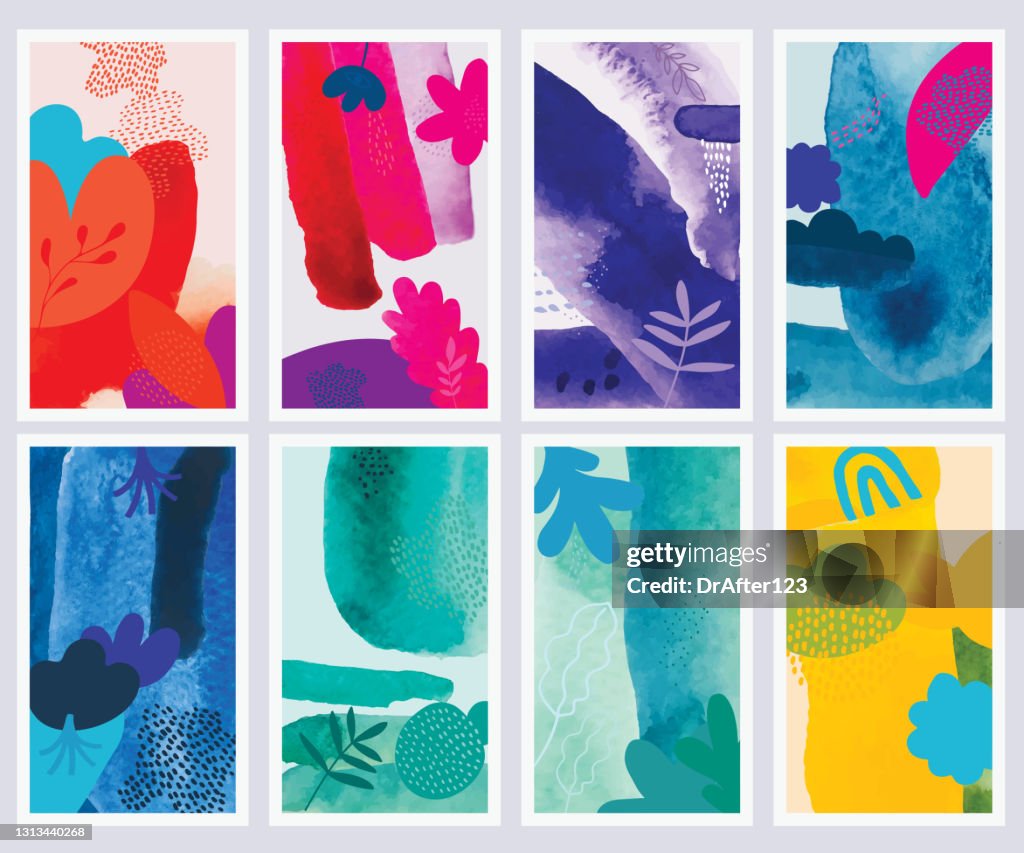Set Of Abstract Creative Backgrounds