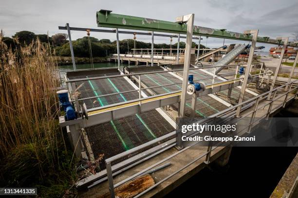 fish farming plant - orbetello 個照片及圖片檔