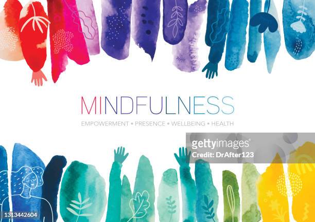 mindfulness watercolor creative abstract background - healthy lifestyle stock illustrations