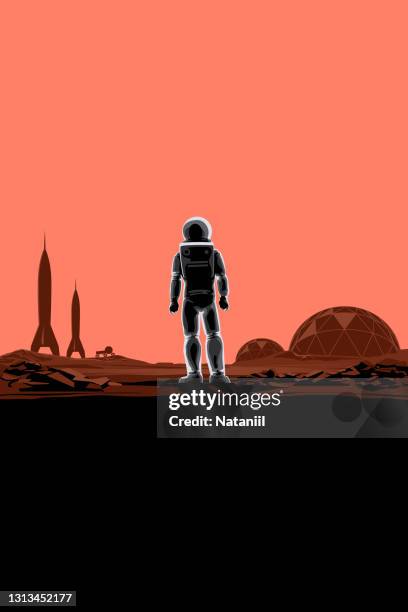 space poster - mars exploration stock illustrations