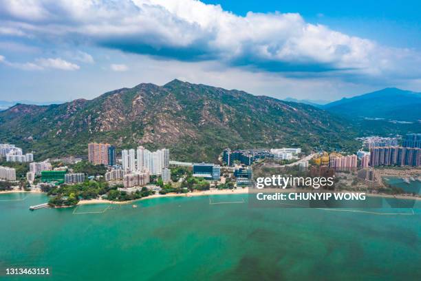 drone view of gold coast, hong kong - tuen mun stock pictures, royalty-free photos & images