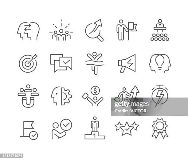 motivation icons - classic line series - talent show stock illustrations