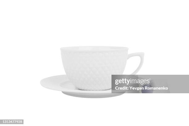 tea cup isolated now white background - tea cup photos et images de collection