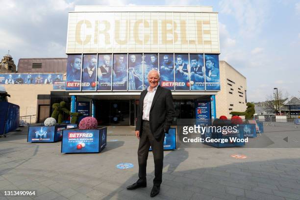 Barry Hearn poses for a photo outside the Crucible Theatre after stepping down as Matchroom Sport chairman during Day Four of the Betfred World...