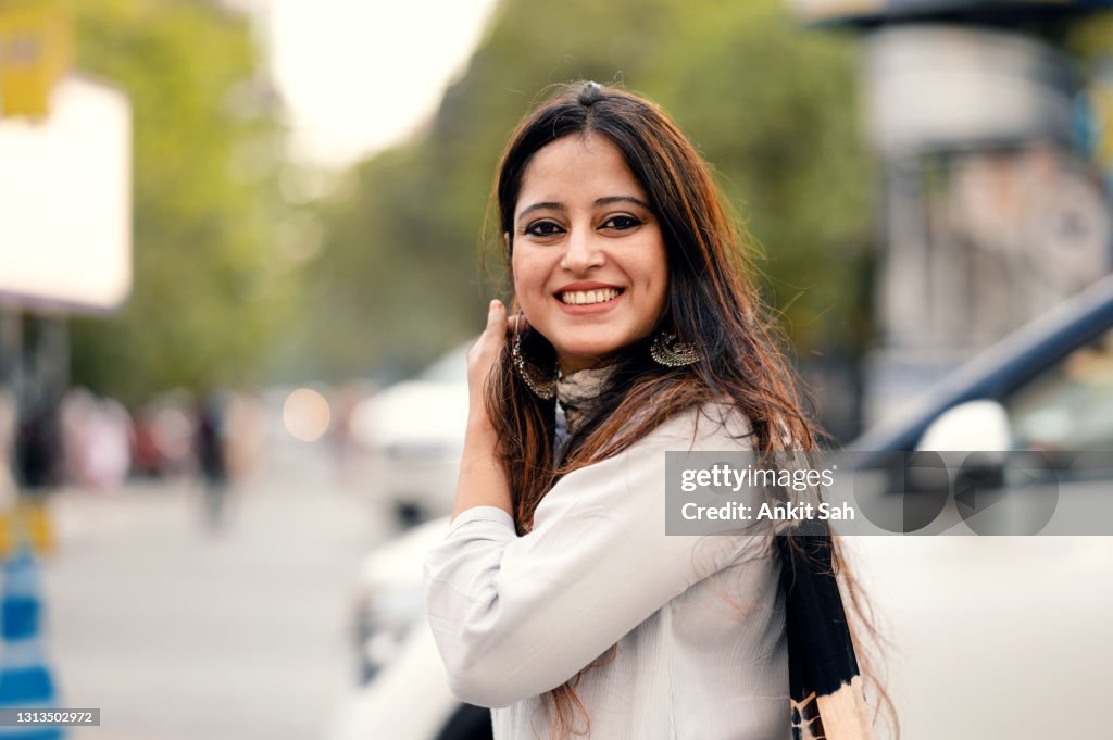 Portrait of beautiful woman having fun
