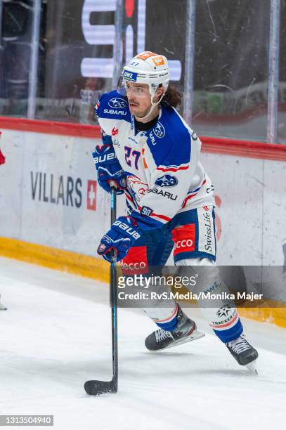 Roman Wick of ZSC Lions in action during the Swiss National League Playoff game between Lausanne HC and ZSC Lion at Vaudoise Arena on April 17, 2021...
