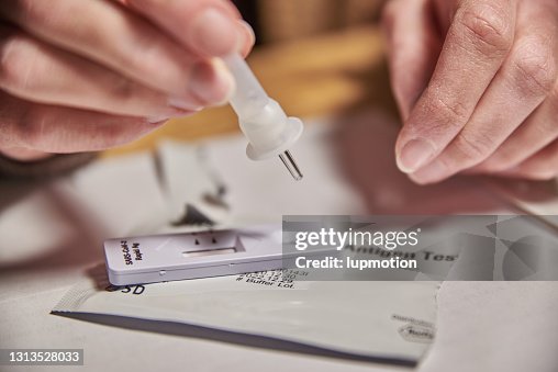 Close up of a corona rapid test. Coronavirus rapid test. Close up of a corona rapid test. Coronavirus rapid test.