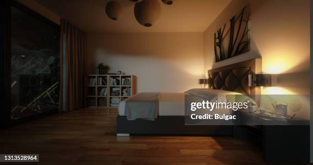 モダン ベッドルーム - bedrooms ストックフォトと画像