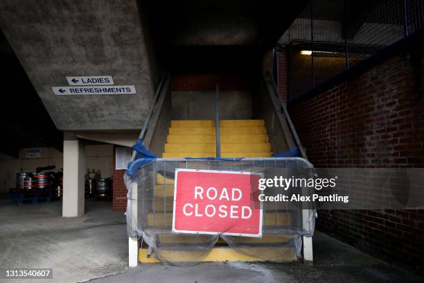 Stairways to the stands are closed off during the Sky Bet Championship match between Sheffield Wednesday and Blackburn Rovers at Hillsborough Stadium...