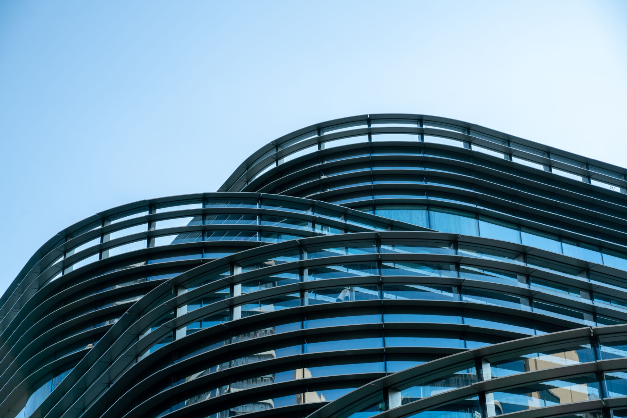 edge of modern building exterior with sky. edge of modern building exterior with sky.