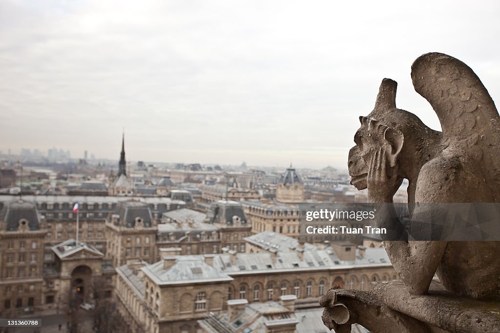 Notre Dame cathedral with gargoyles