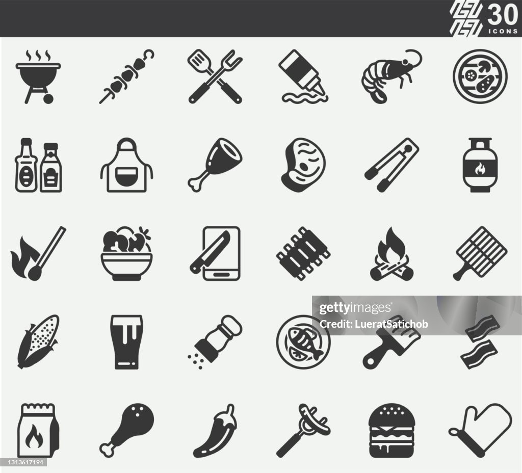 Barbecue BBQ and Grill Icons