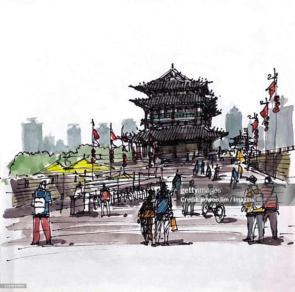 Cityscape of Xian, China