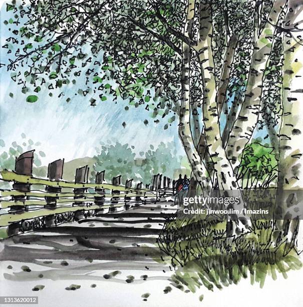 fort langley, british columbia, canada - fort langley stock illustrations