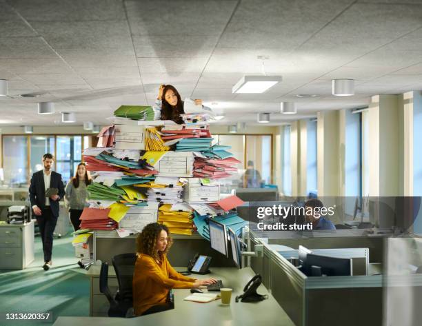 work piling up - filing documents stock pictures, royalty-free photos & images