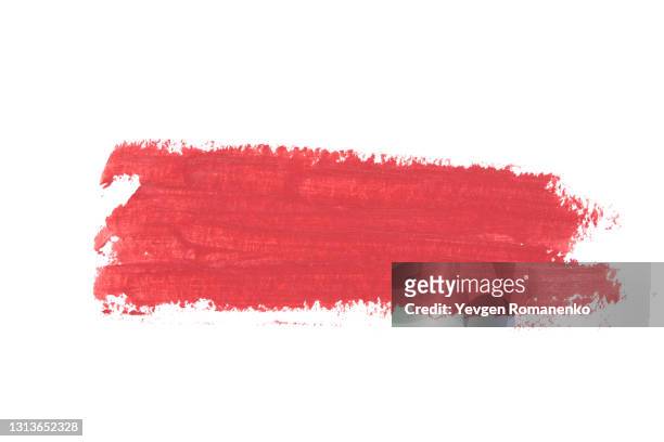 lipstick smear on white background - rosa lippenstift stock-fotos und bilder