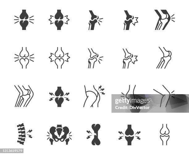 ilustrações, clipart, desenhos animados e ícones de conjunto de ícones de dor articular - joint body part