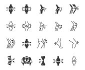 Joint pain icon set