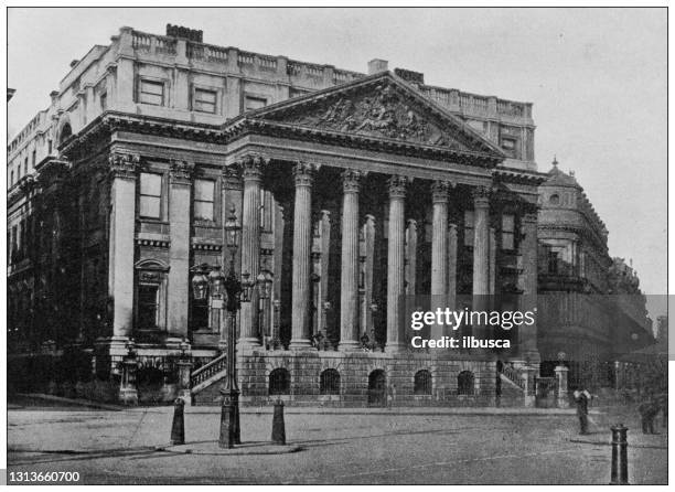 antique photo of world's landmarks (circa 1894): mansion house, london, england - mansion house stock illustrations