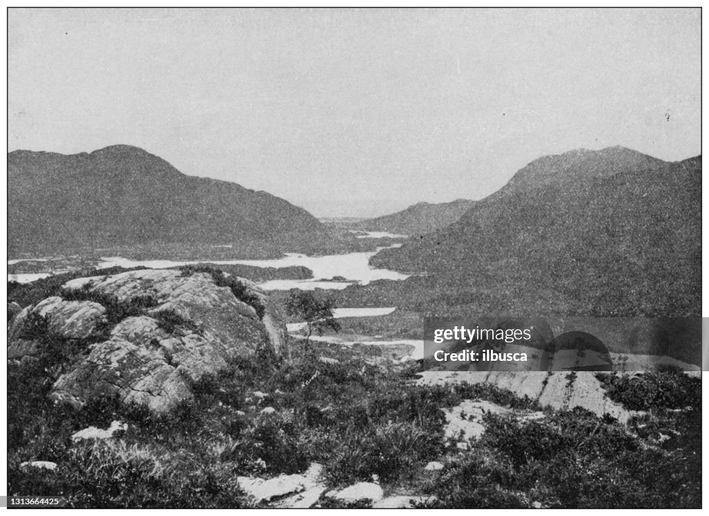 Antique photo of World's landmarks (circa 1894): Lakes of Killarney, Ireland