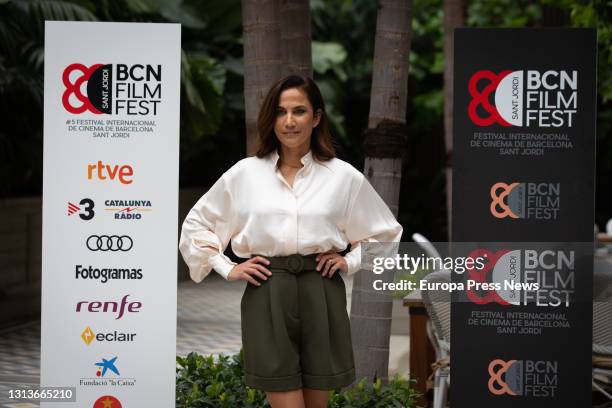 Actress Toni Acosta poses during a photocall for the film 'Polyamory for Beginners' at the BCN Film Fest on April 21, 2021 in Barcelona, Catalonia,...