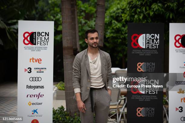 Actor Quim Avila poses during the screening of the film 'Poliamor para principiantes' at the BCN Film Fest, on April 21, 2021 in Barcelona,...