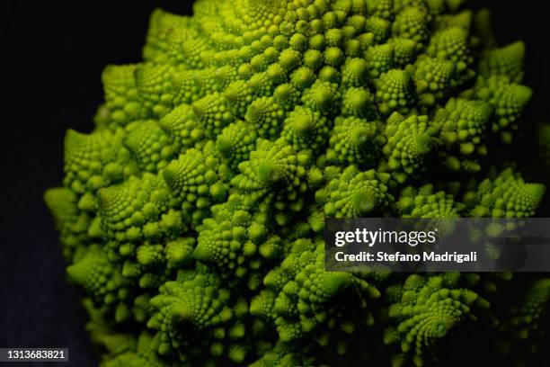 roman cabbage close-up - chou romanesco stock pictures, royalty-free photos & images