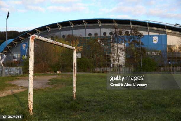 General view outside John Smith's Stadium is seen prior to the Sky Bet Championship match between Huddersfield Town and Barnsley at John Smith's...