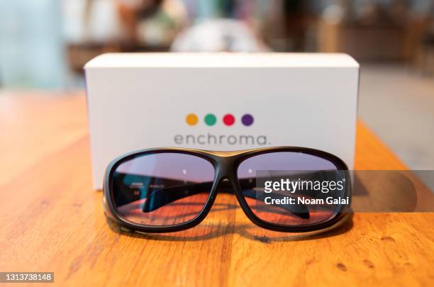 EnChroma glasses are on display as Eataly NYC Downtown reopens with Color Factory for La Pizza & La Pasta A Colori art installation created by artist...