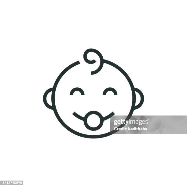 baby line icon - premature stock illustrations