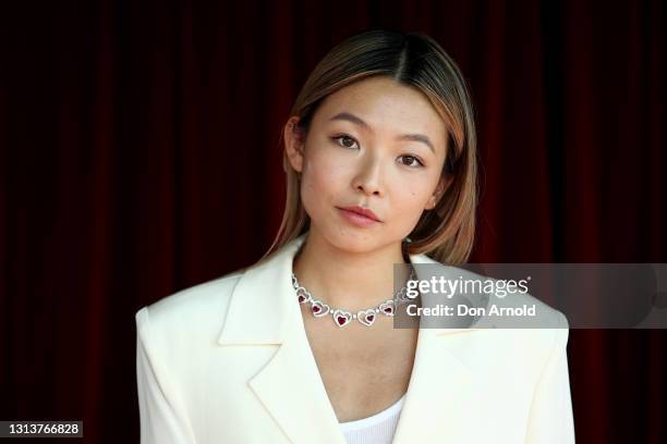 Yan Yan Chan , wearing a replica of the necklace worn by Julia Roberts in the film, poses during the FRED Jewellery Pretty Woman collection launch at...