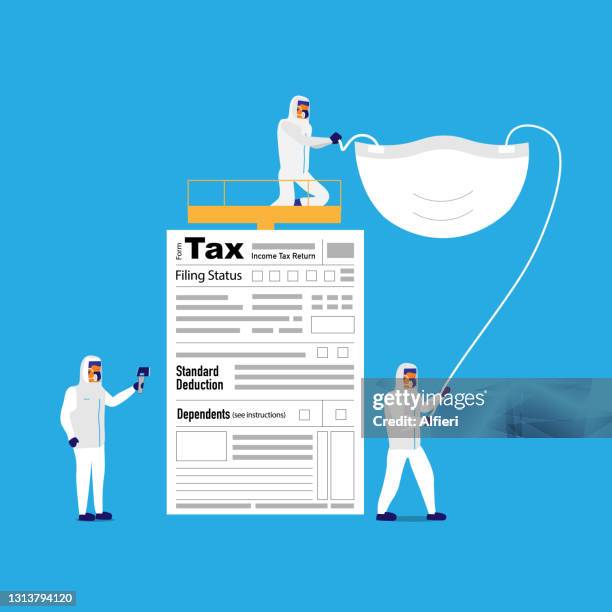 checking tax health - paycheck protection stock illustrations