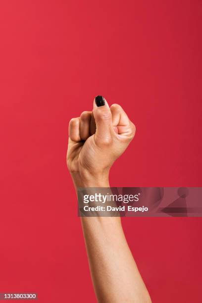 fist raised. symbol of the protest movement. - geballte faust stock-fotos und bilder