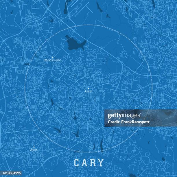 cary nc city vector road map blue text - cary north carolina stock illustrations